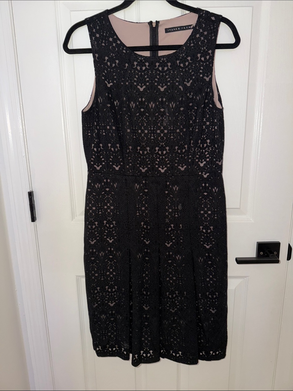 Ivanka Trump Black Lace Dress with Blush Lining